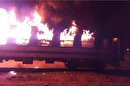 ویدئو| قطاری در کانادا آتش گرفت